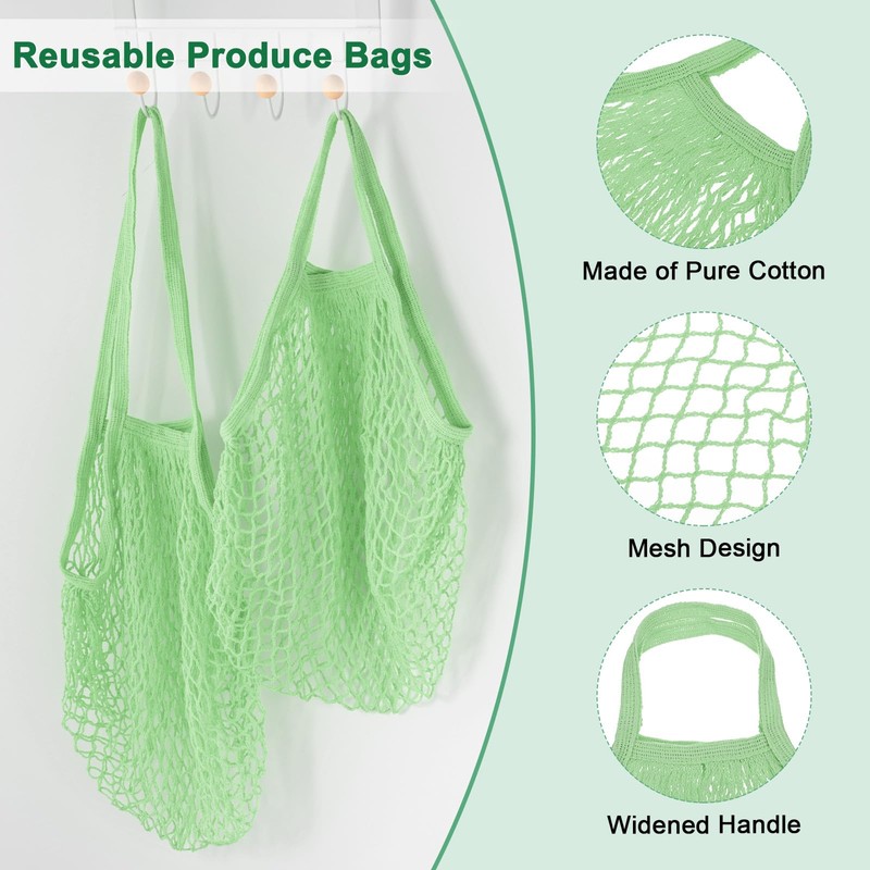 M METERXITY 2-Pack Cotton Mesh Bag, Reusable Washable Mesh Net