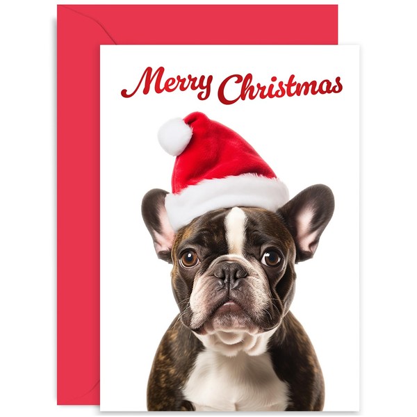 Funny French Bulldog Christmas Card for Dog Owner - Dog