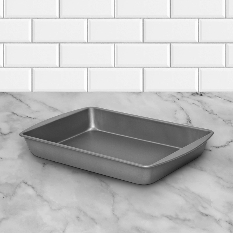 BakerEze BE218-2 Non-Stick Oblong Pan, 14.4''L x 9.5''W x 1.9''H,