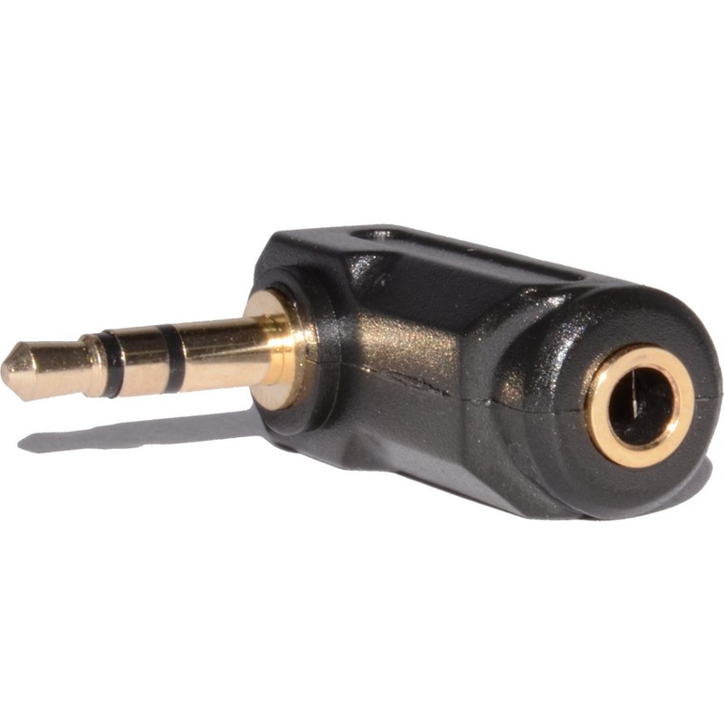 kenable 3.5mm Stereo Jack Socket to Male Right Angle Adapter