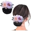 HASTHIP® Redecilla de Moño con Clip Flor para Mujer,Elegante Red