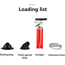 30-130mm General Pipe Dredging Device 4" Rubber Cone Water Ram Drain Clean Tool Toilet Plunger, Drain Unblocker, Powerful Manual Pneumatic Dredge Equipment