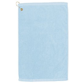 TowelSoft (2X Pcs Premium Velour Golf Towel with Corner Hook &Grommet Placement-Light Blue