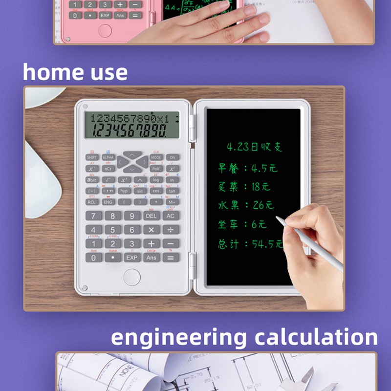Calculator with Notepad Portable 10 Digits LCD Display Scientific Calculator