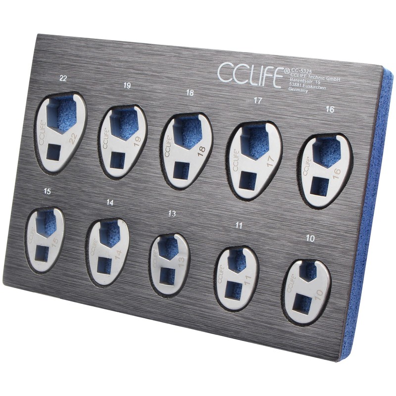 CCLIFE 10-Piece Crowfoot Wrench Crowfoot Wrench Socket Spanner Torque 1/2
