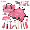 Hi-Spec 18pc Pink Kids Tool Kit Set & Child Size