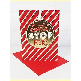 Santa Stop Here - With Detachable Hanging Decoration by Rachel Ellen Christmas Card
