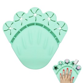 HMAXING Nail Polish Holder Organizer with Manicure Hand Rest, Anti-Slip Nail Polish Stand for Painting Nails (Mint Green)