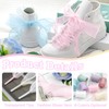 WEGOODZF Flat Ribbon Organza Shoelaces: 4 cm Wide Transparent Snow