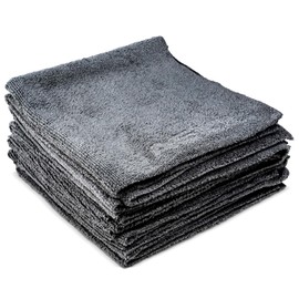 Nasiol Wipe&Buff Microfiber Ceramic Coating Application Cloth 10 Pack, Lint Free Detailing Cloth, Double Sided Car Interior Care, Cleaning Cloth, Dark Gray