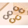 Aretes de Aro, arracadas, Acero Inoxidable, 12mm, Chapado en Oro