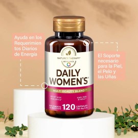 Nature's Therapy Daily Women's Multivitamínico Para Mujer, Inositol, Colágeno, Maca Sabor Sin sabor
