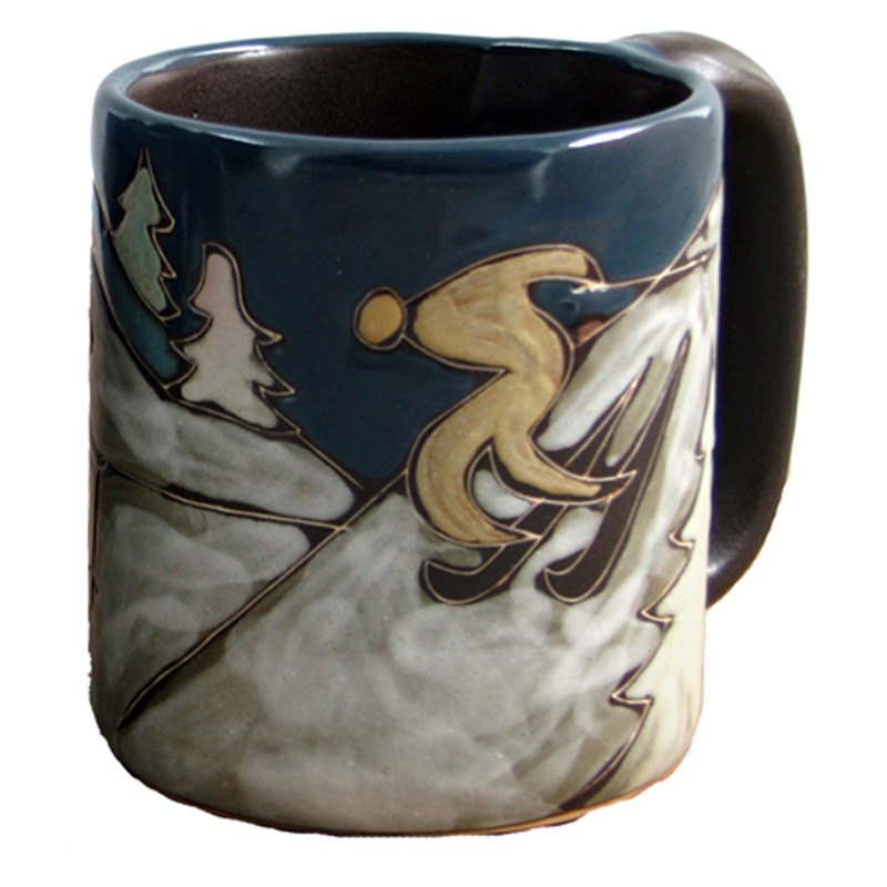 Mara Stoneware Mug - Skiers- 16 oz