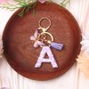 ORUZA Alphabet Initial Letter Keychain, Purple Initial Letter Keyring with