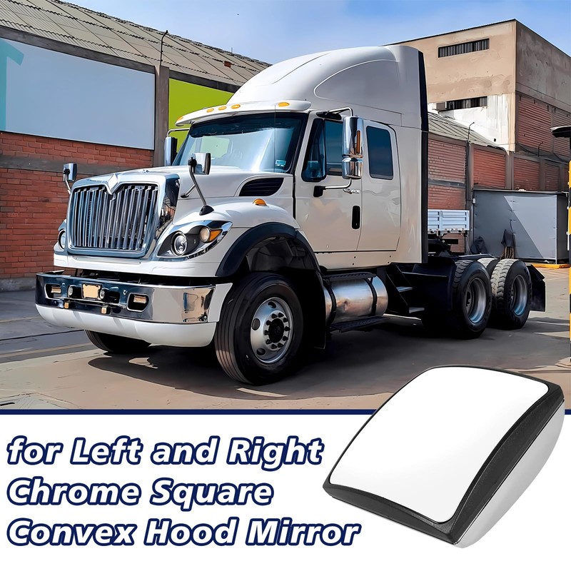 High Soar Chrome Square Convex Hood Mirror Head for International