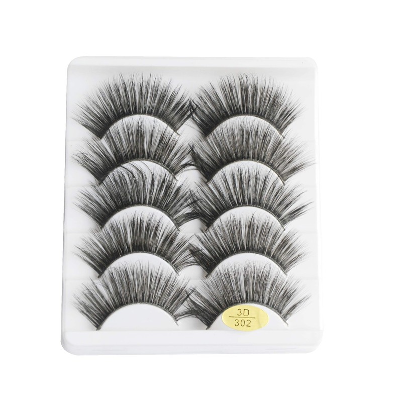 5 Pairs False Eyelashes Natural Fake Eyelashes Fluffy Hand-made Eyelashes