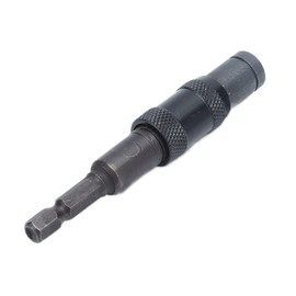 Self Locking Bit Extension Rod, Metal Material Impact Tough Quick Release Bit Holder for Extension Rod for Impact Hole Saw(Black)