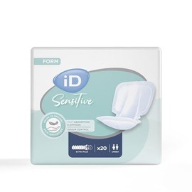 iD Sensitive Form Extra Plus Disposable Incontinence Pad – Super Absorbent, Discreet Design, Anti Leak Protection, Wetness Indicator, Odour Control, Women & Men, Adult Nappies, 20 Pads