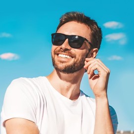 Polarized sunglasses for men/women; Vintage/classic/elegant light frame; HD pilot lenses; Golf/driving/fishing/travel Eyewear