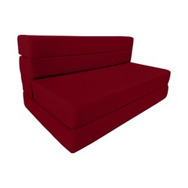 Danfuton Twin Lounger Folding Foam Mattress, Foldable Sofa Bed Sit Sleep 6x39x80 Red