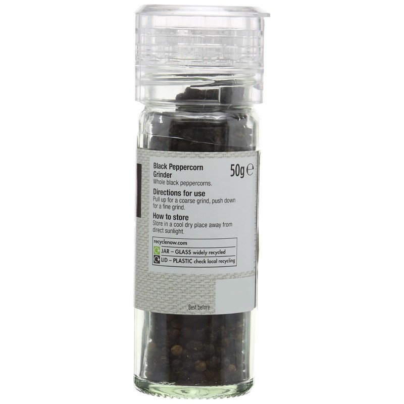 Morrisons Whole Black Peppercorn Grinder, 50g