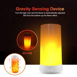 LED Flame Effect Light,4 Modes Fire Lights, USB Rechargable Candle Flame Table Lamp with Remote Contro& Timer Desk Lamp,LED Flame Lights for Garden Bar Camping Party Patio