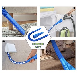 Sealegend 2 Pieces Dryer Vent Cleaner Kit and Dryer Lint Brush Vacuum Hose Attachment Brush Lint Remover Power Washer and Dryer Vent Vacuum Hose（Deep Blue