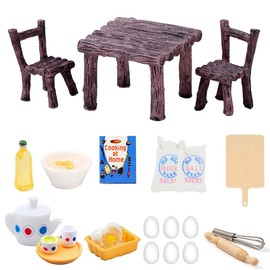 Gnome Accessories, Pack of 23 Gnome Accessories, Christmas, Gnome Accessories, Miniature Baking, Mini Dollhouse Accessories, Gnome Table and Chairs, Baking Set Gnome Accessories, Baking Set