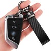 Carbon Fiber Style Car Keychain Microfiber Leather Key Chain, Universal