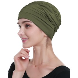 Alnorm Chemo Caps for Women Summer Hat Olive Green