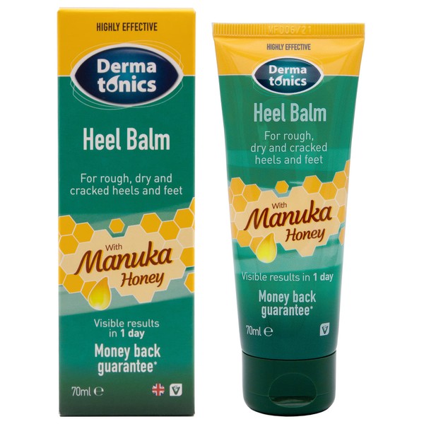 Dermatonics Fast-Acting Manuka Honey Heel Balm | Nourishing Formula for Rough and Cracked Heels | Hydrates and Softens Dry Feet | Suitable for Diabetics and Vegan-friendly | 70 ml