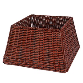 Blissun Christmas Tree Collar, Plastic Rattan Xmas Tree Ring, Farmhouse Christmas Tree Collar, Christmas Tree Skirt for Artificial Christmas Trees Decoration, Red & Black