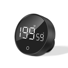 Ankilo Digital Kitchen Timer, Magnetic Countdown Countup Timer with Large LED Display Volume Adjustable, Easy Operation and Portable, Perfect for Kitchen, Classroom, Easy for Kids and Seniors(Black)