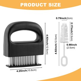 Meat Tenderizer Tool, Stainless Steel Meat Tenderizer With 48 Ultra Sharp Needle Blades, Cooking Gadget for Chicken, Steak, Veal, Pork, BBQ(COLOR:Black)