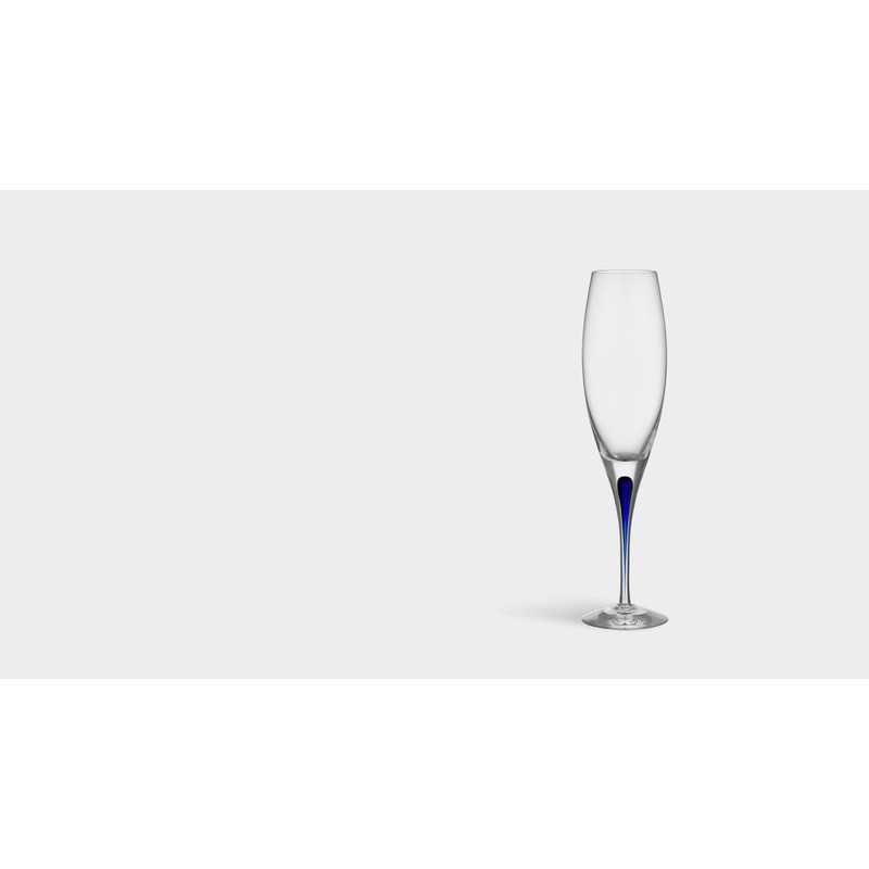 Orrefors Intermezzo Blue 7 Ounce Champagne Flute