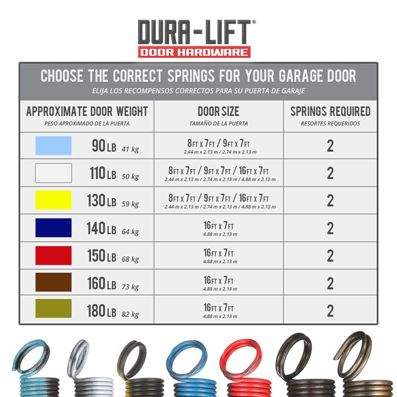 DURA-LIFT Heavy Duty Extension Garage Door Spring 2-Pack (130 lb.)