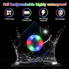 Viitech 8 Square Colourful LED Coasters for Drinks, 10 cm, 3 Lighting Modes, Luminous Coasters, Acrylic Coasters, Luminous for Glasses, Bottles, Parties, Weddings, Bar, Christmas
