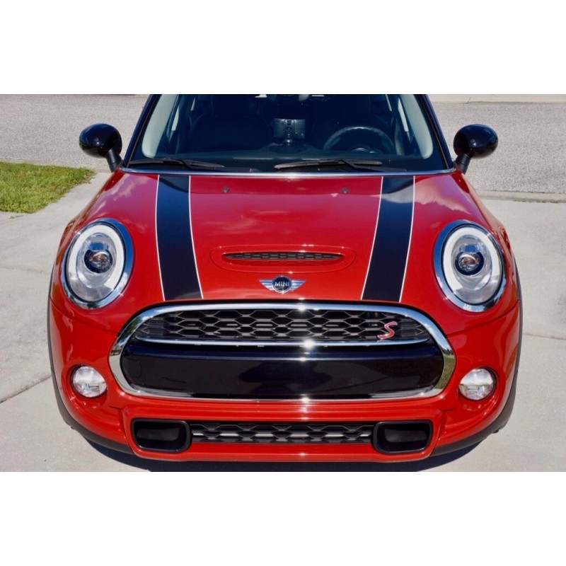 The Pixel Hut Black Hood Bonnet Stripes Decals for Mini