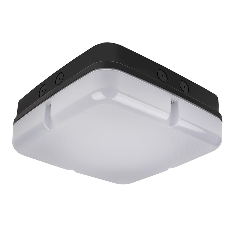 Bright Source Wall & Ceiling Square Utility LED Bulkhead, Black,