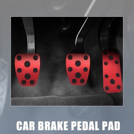 X AUTOHAUX Car Foot Pedal Pads Accelerator Gas Brake Clutch Pedal Cover Kit Red