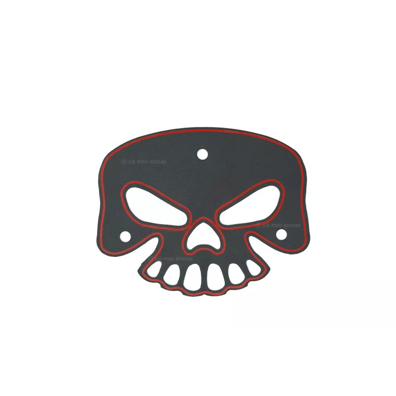 JME Sissy Bar Backrest Pad Mounting Bracket Plate Skull-Shaped for