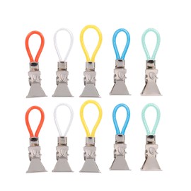 Tea Towel Clips with Loops for Hanging, Kitchen Towel Clips, Laundry Loops Metal Decorative Towel Clips with Metal for Home Kitchen Bathroom Cupboards Hanging Towels (10pcs)