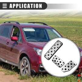 Motoforti Foot Pedal Brake Gas Pad, Footrest Pedal Non Slip Foot Pad Covers, for Subaru Outback 2020-2021, Stainless Steel, Silver Tone, Black, 3pcs