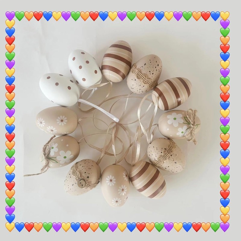 Easter Eggs Decorations, Onlvmyur 12 Pieces Easter Eggs for Hanging