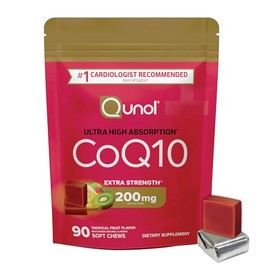 Qunol CoQ10 200mg Soft Chews, Extra Strength & Ultra High Absorption Coenzyme Q10 Supplement, #1 Cardiologist Recommended Supplement for Heart Health,