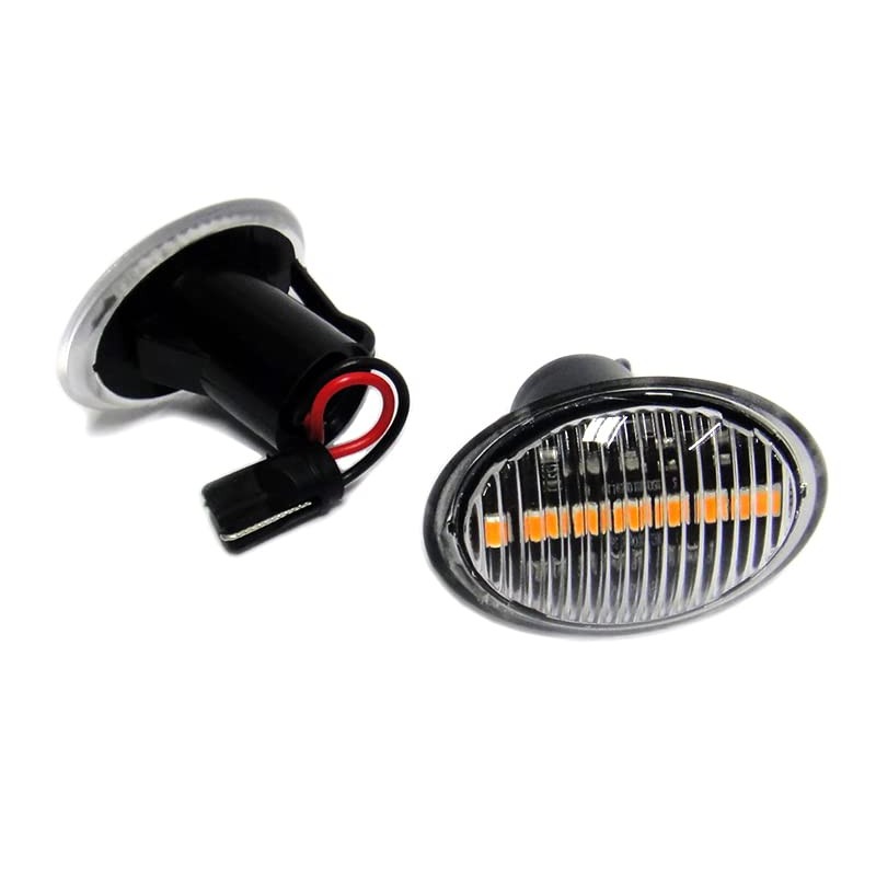 2x Clear Lens Side Indicator Amber LED Marker Repeater Light