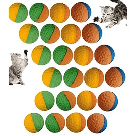 24 Pack Foam Soccer Balls Sponge Cat Balls Soft for Exercise Interactive Play Bouncy Noise Free Cat Toy (Golf Soft Balls 24 pcs)