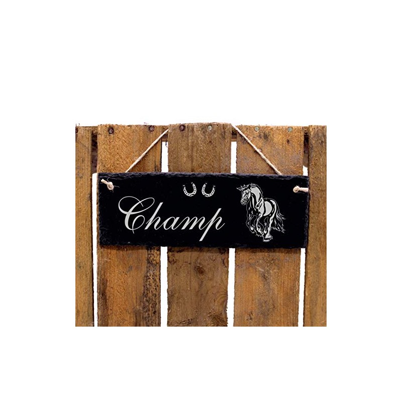 Slate Stable Board Engraved - Friese - Horse Name Box