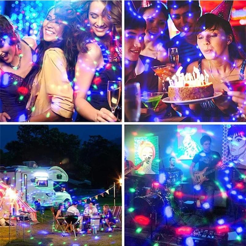 Colorful Rotating Magic Ball Lamp Spinning LED Strobe Lamp Bulb