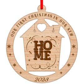 FaCraft First Christmas in Our New Home Ornaments 2023 Christmas Tree Decorations Housewarming Gifts for New Home Christmas House 1st Christmas in New Home Keepsake Ornaments Newlywed Couples Gifts